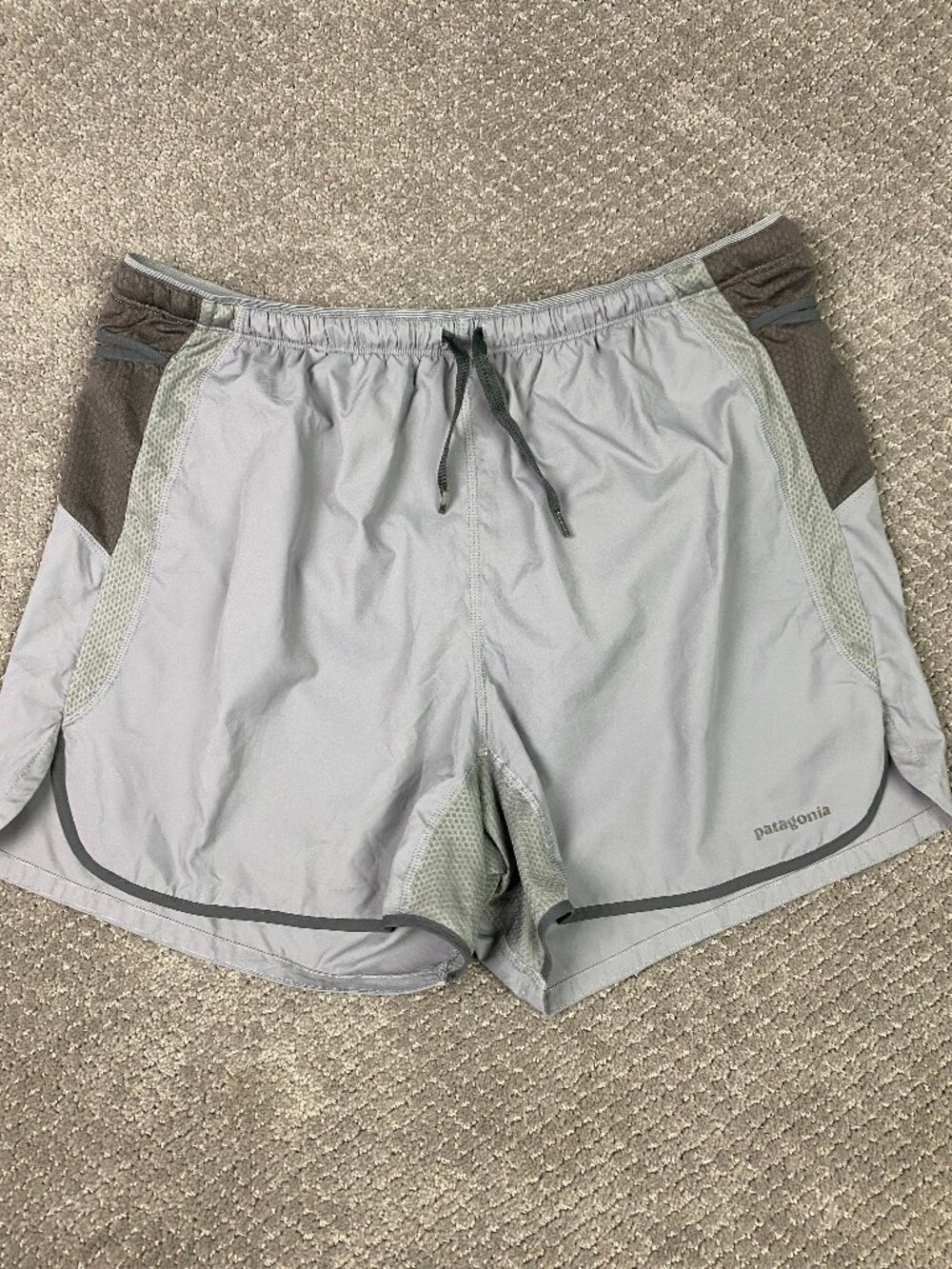 Patagonia Strider Pro Shorts Mens XL Gray Running 5" Brief Lined Gym 24631